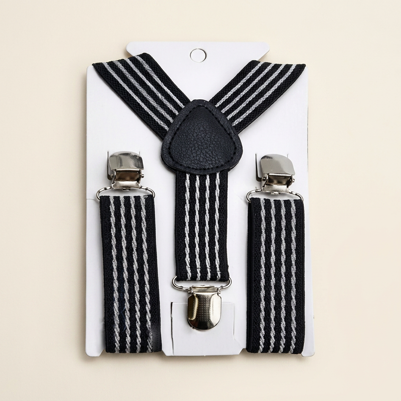 Accessoires Enfnt Bretelle Raillee Noir Blanc