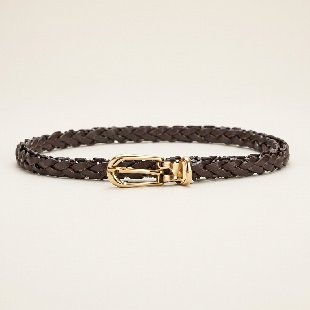Ceinture Tissée Marron Clair