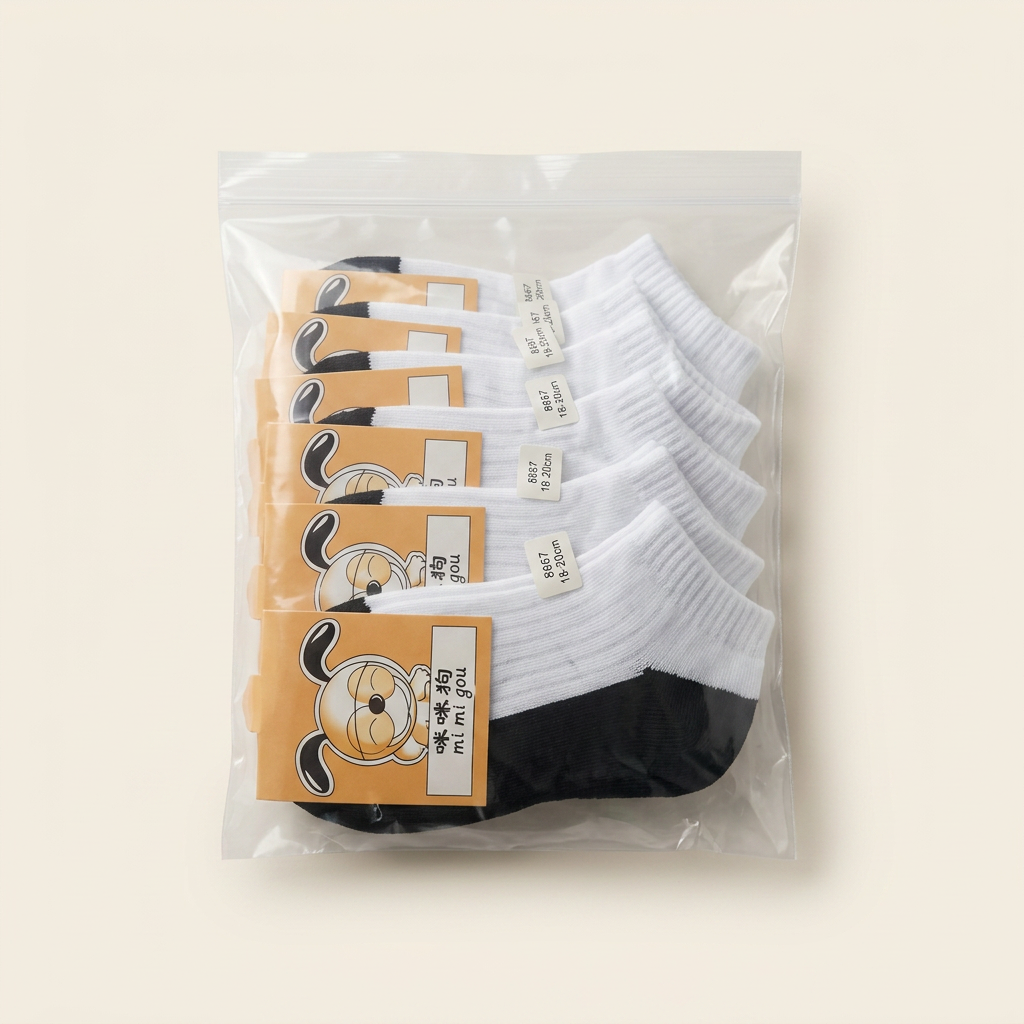 Chaussette Enfant Blanc Noir Scolaire — visuel 1