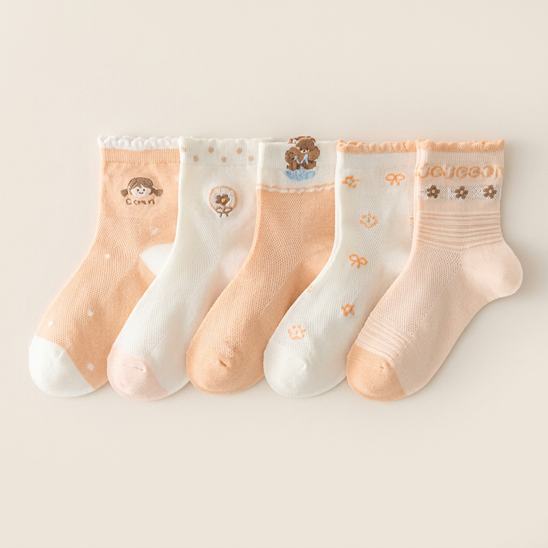 Chaussette Enfant Blanc Orange