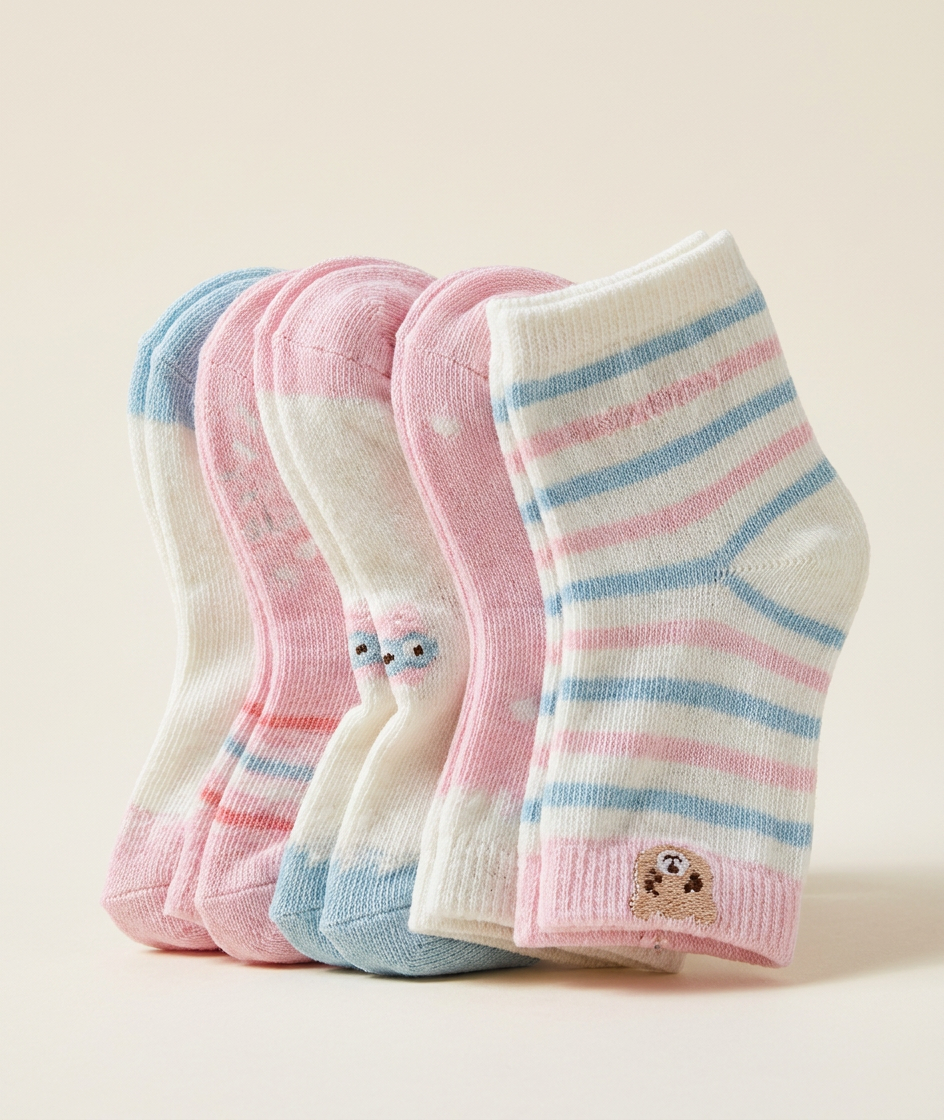 Chaussette Enfant Blanc Rose — visuel 1