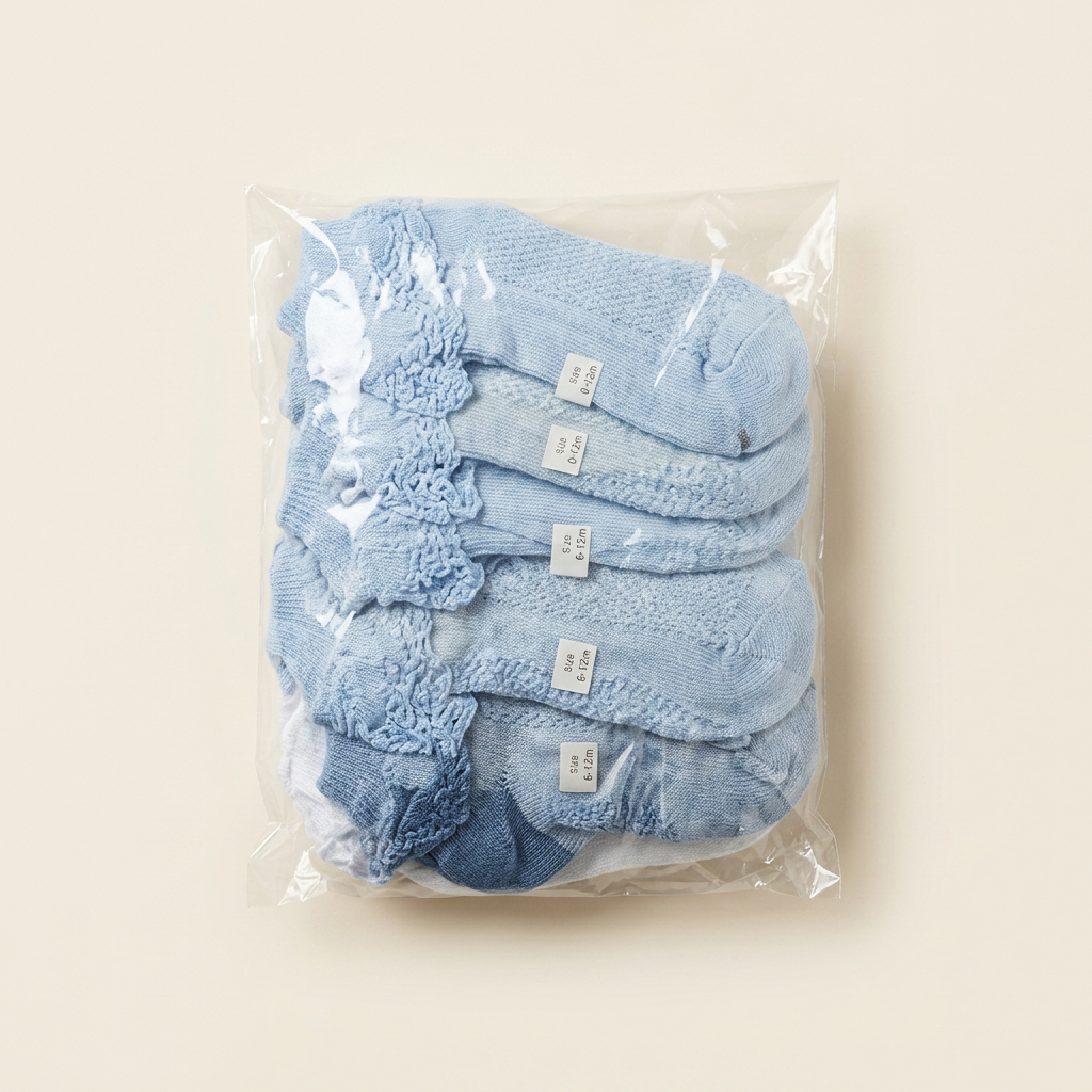 Chaussette Enfant Bleu Dentelle — visuel 1