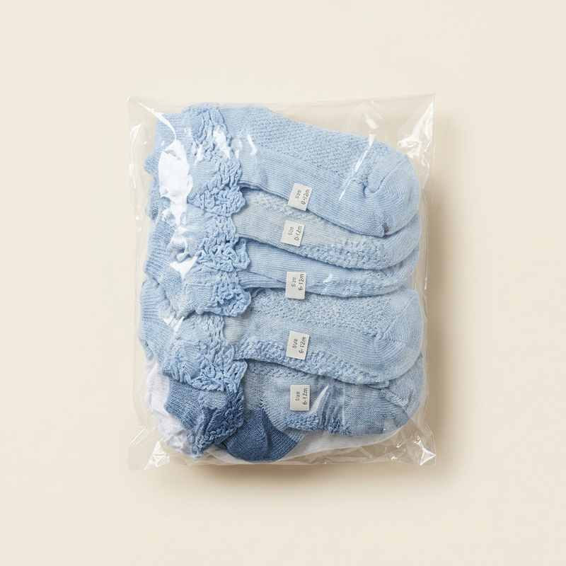 Chaussette Enfant Bleu Dentelle