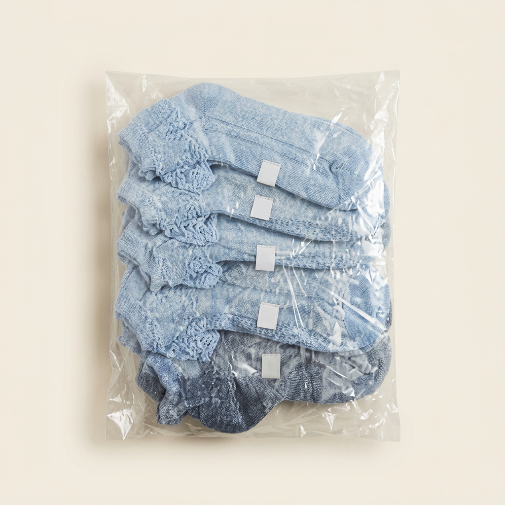 Chaussette Enfant Bleu Dentelle — visuel 1