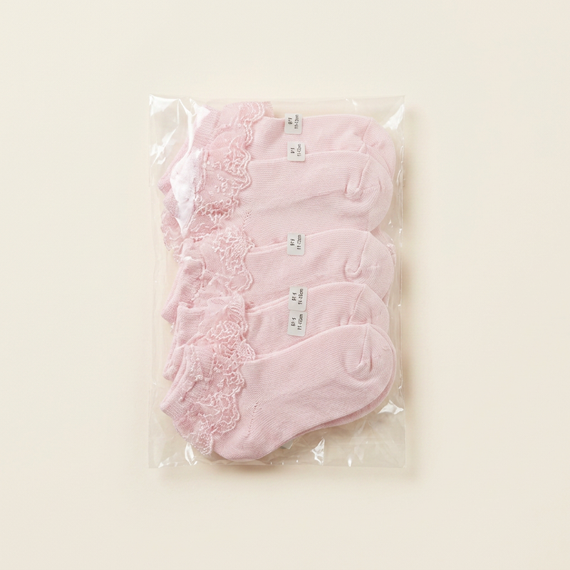 Chaussette Enfant Rose Dentelle