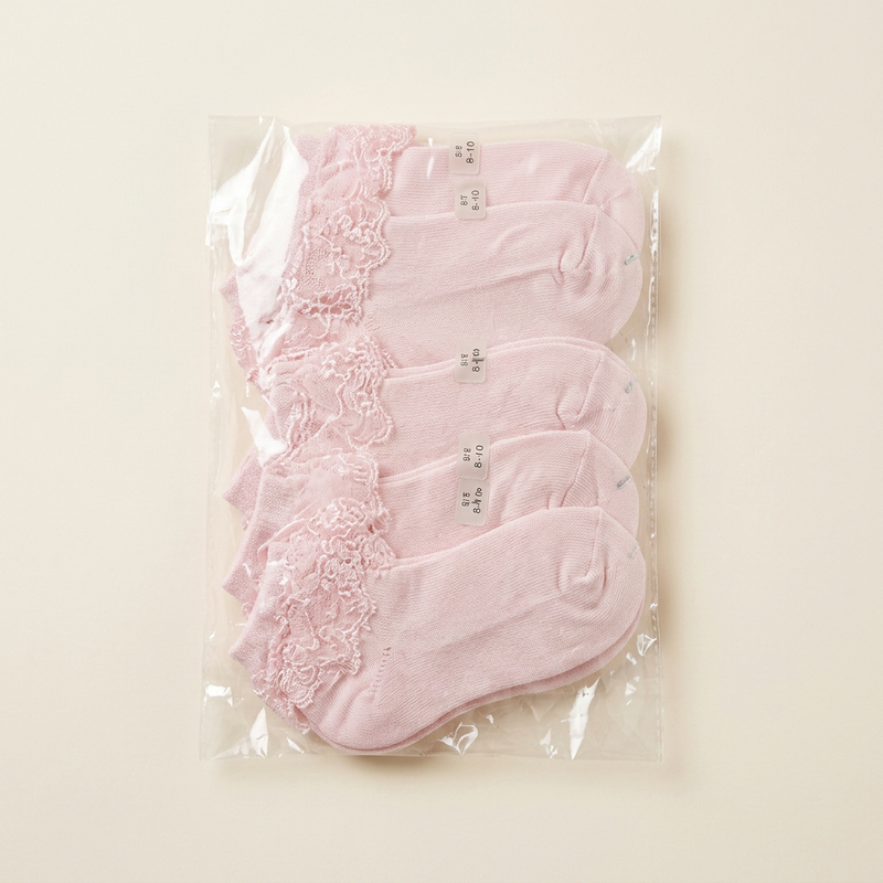 Chaussette Enfant Rose Dentelle