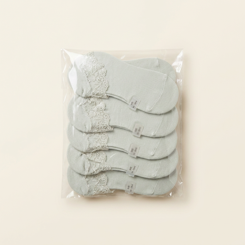 Chaussette Enfant Vert Dentelle