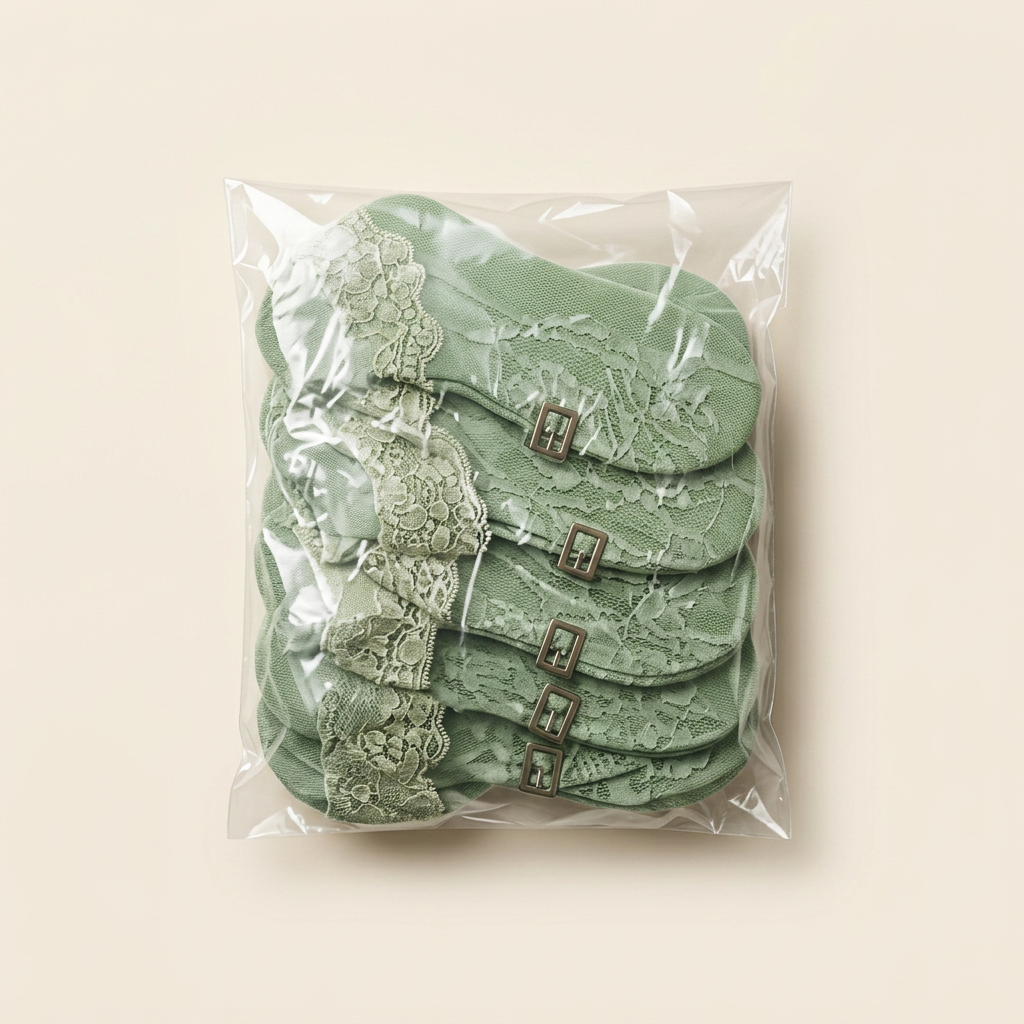 Chaussette Enfant Vert Dentelle — visuel 1