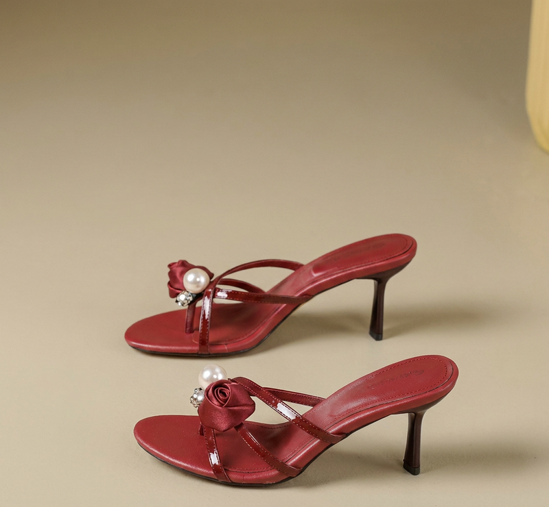 Mule Rouge Fleur