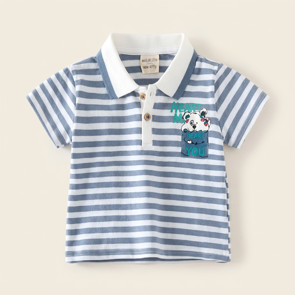 Polo Bleu Ciel Blanc — visuel 1