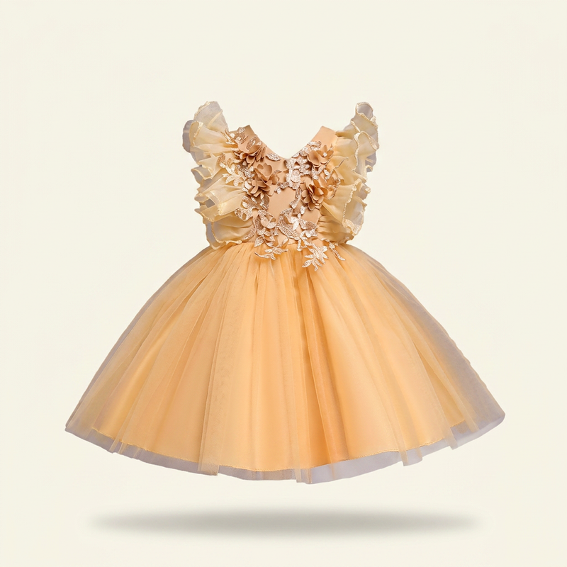 Robe Fille Jaune Fleur