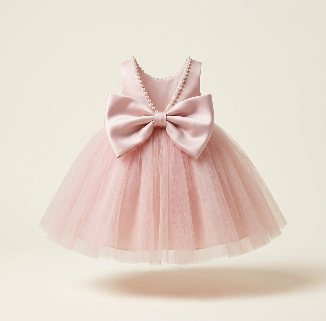 Robe Fille Perle Col Peche — visuel 1