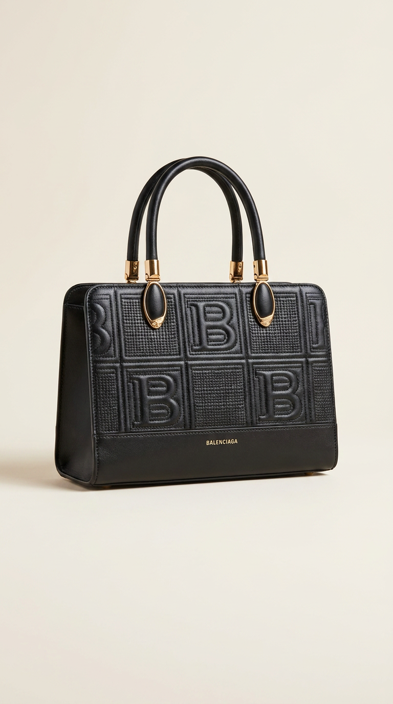 Sac à main brodé grand Chrisbella Noir