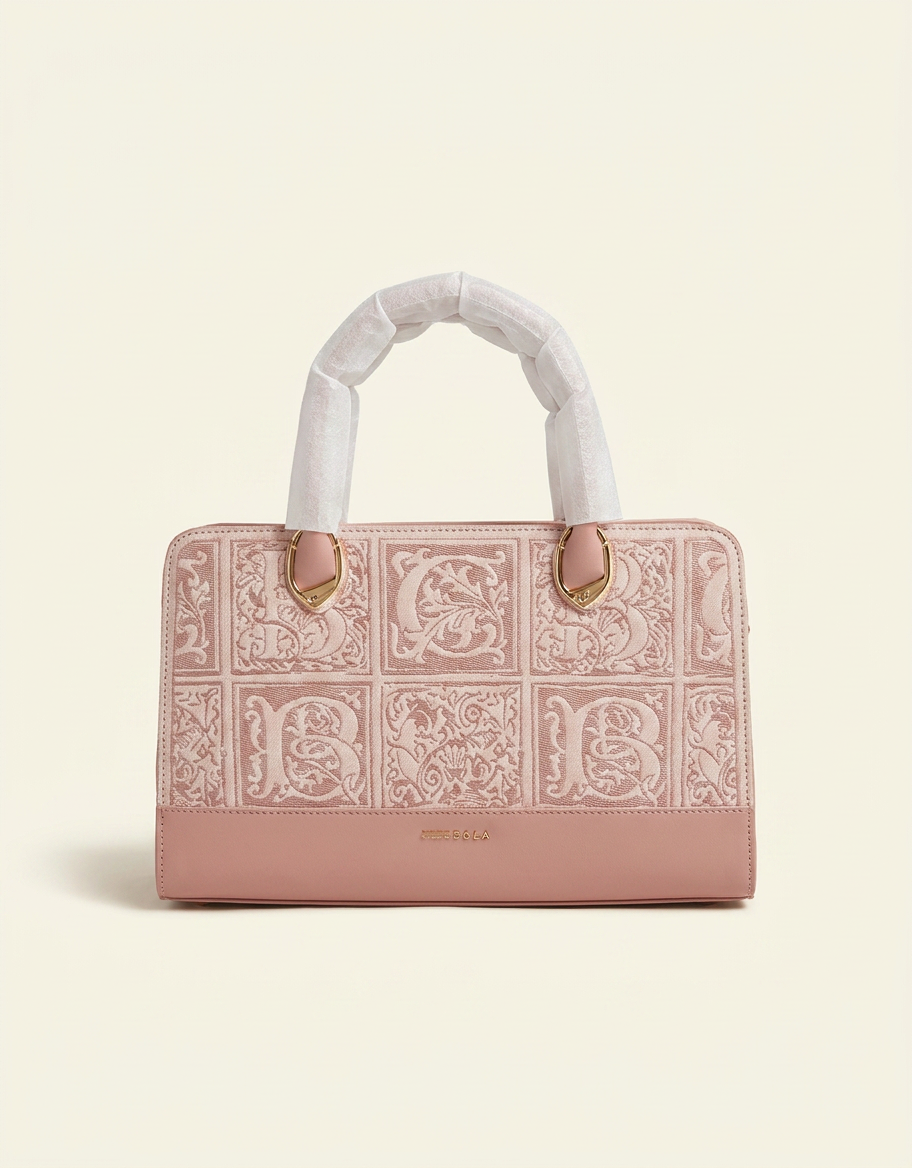 Sac à main brodé grand Chrisbella Rose
