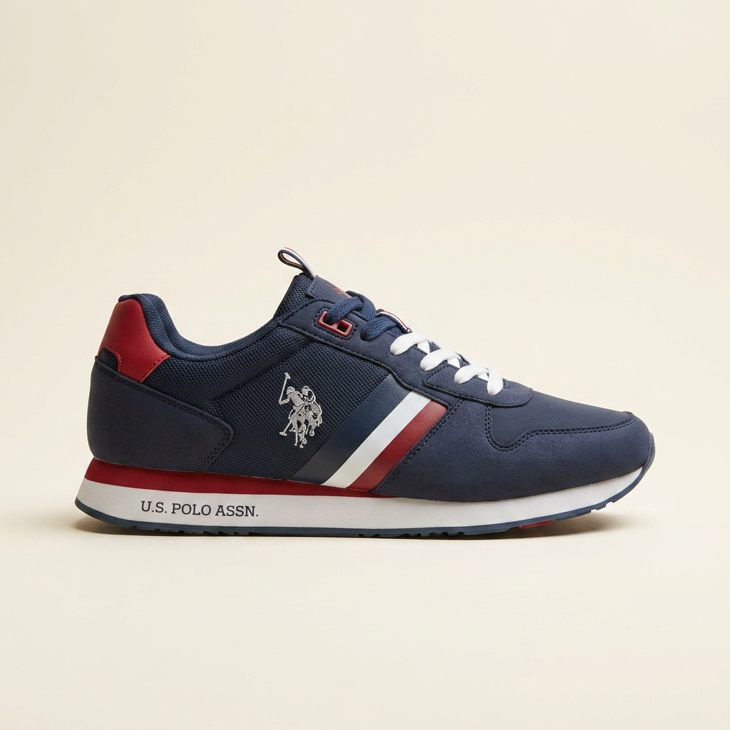 Sneakers Bleu Nuit Rouge — visuel 1
