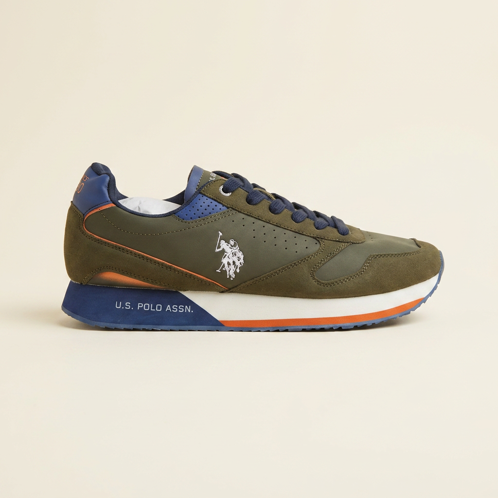 Sneakers Olive/Orange — visuel 1