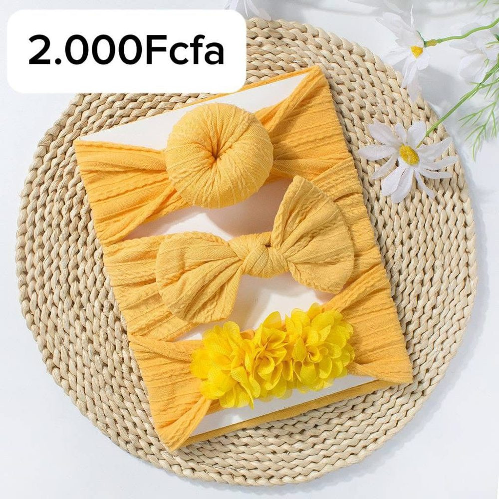 Accessoires Enfnt Bandeaux 3Pcs Jaune — visuel 1