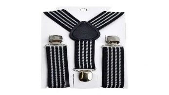 Accessoires Enfant Bretelle Rayée Noir Blanc — visuel 2