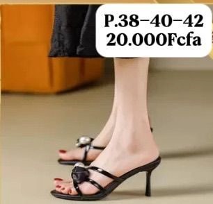 Mule Noir Fleur