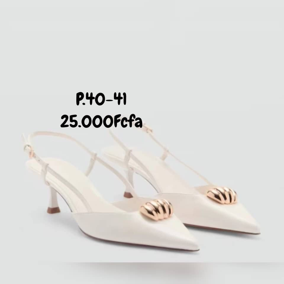 Escarpin Blanc Or — visuel 1