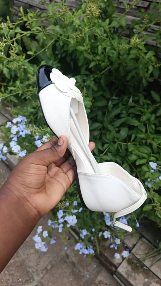 Ballerine Ouv Blanc/Noir
