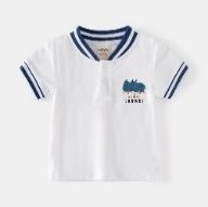 Polo Blanc Col Bleu