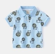 Polo Bleu Ciel Lion — visuel 1