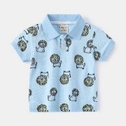 Polo Bleu Ciel Lion — visuel 1