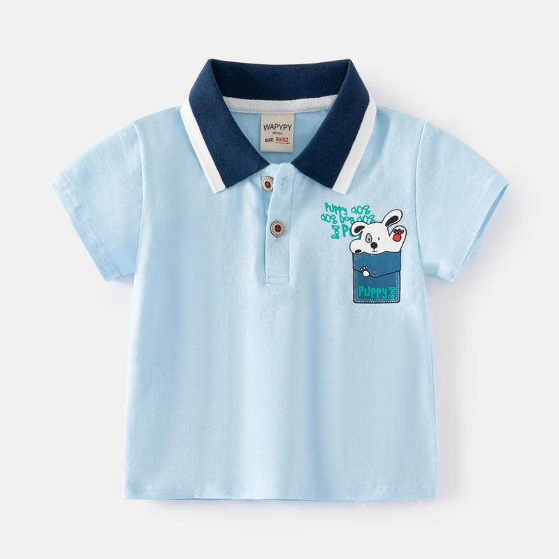 Polo Bleu Ciel Col Bleu Nuit — visuel 1