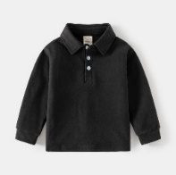 Polo Noir Longue Manche — visuel 2