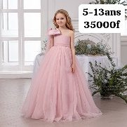 Robe Fille 1Manche Nœud Rose Pal — visuel 1