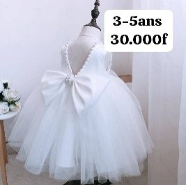 Robe Fille Perle Col Blanc — visuel 1