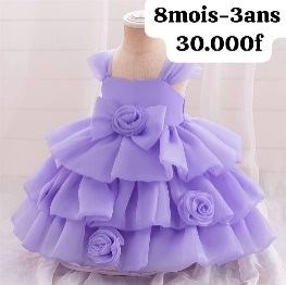 Robe Fille Étagé Violet