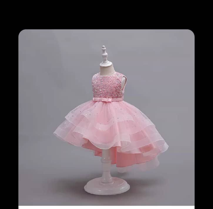 Robe Fille Rose Paillette — visuel 1