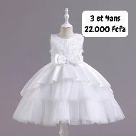 Robe Fille Blanc Nœud Etg