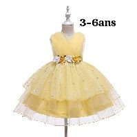 Robe Fille Jaune Fleur