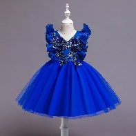 Robe Fille Bleu Elect Fleur — visuel 1