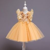 Robe Fille Jaune Fleur