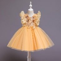 Robe Fille Jaune Fleur — visuel 1