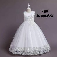 Robe Fille Blanche Dentelle — visuel 1