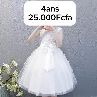 Robe Fille Blanche Nœud — visuel 1