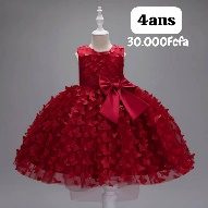 Robe Fille Rouge Papillon — visuel 1