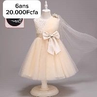 Robe Fille Peche Nœud Voile