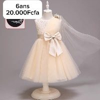 Robe Fille Peche Nœud Voile — visuel 1