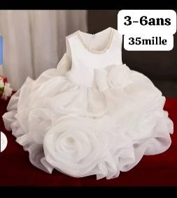 Robe Fille Blanche Froufrou Etage