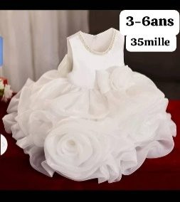 Robe Fille Blanche Froufrou Etage — visuel 1