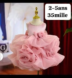 Robe Fille Rose Froufrou Etage