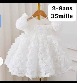 Robe Fille Blanche En Rose