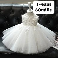 Robe Fille Blanche Dentelle — visuel 1