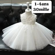 Robe Fille Blanche Dentelle — visuel 1
